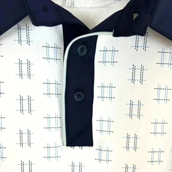 Extracurricular White/Navy “Palm Beach” Short Sleeve Lightweight Men Polo Size2X - Picture 6 of 16